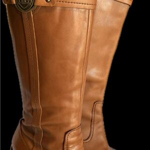 Etienne Aigner Tan Leather Knee-High Heeled Boots